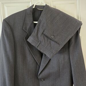 Stafford Hartmarx 40R Gray Wool Suit USA Pleated Pants 31x31 Classic Vintage